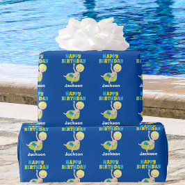 Papier Cadeau Garçons Piscine Fête Enfants Bleu Anniversaire