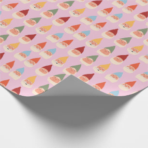 Papier Cadeau Garden Gnomes Arrière - plan rose