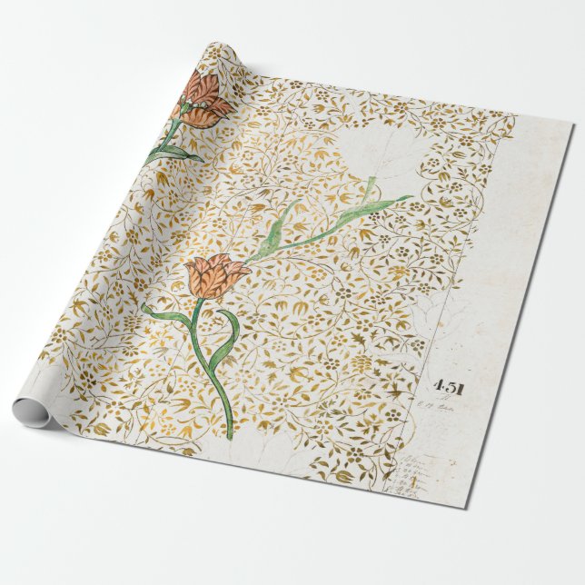 Papier Cadeau Garden Tulip 1885 Par William Morris (Déroulé)