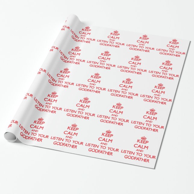Papier Cadeau Gardez le calme et écoutez votre parrain (Déroulé)