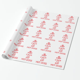 Papier Cadeau Gardez le calme et mangez les hot-dogs