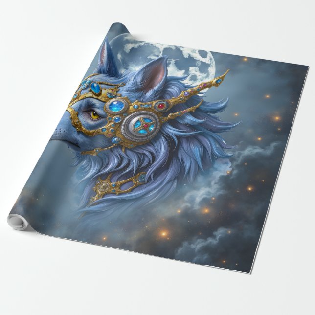 Papier Cadeau Gardien au clair de lune du Voile de Saphir.  (Déroulé)