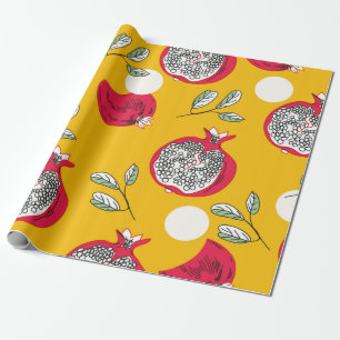 Papier Cadeau Garnet fruit main dessiné sans couture motif. Vint