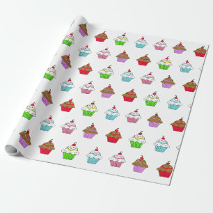 Papier Cadeau Gâteau coloré fantaisiste