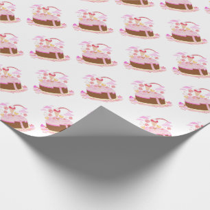 Papier Cadeau Gâteau d'anniversaire au chocolat avec bonbon