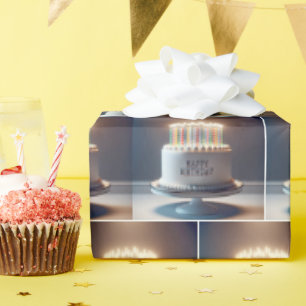Papier Cadeau Gâteau d'anniversaire avec beaucoup de bougies