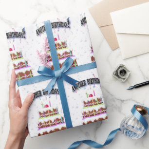 Papier Cadeau Gâteau D'Anniversaire Avec Confetti