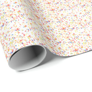 Papier Cadeau Gâteau d'anniversaire saupoudré sur blanc