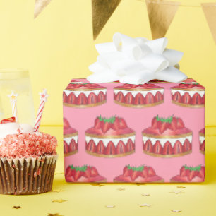 Papier Cadeau Gâteau fraise Fraisier Chef pâtisserie française B