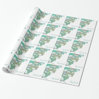Papier Cadeau Gatitos infantiles bleus amusants, baby shower