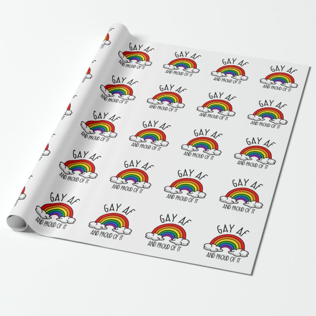 Papier Cadeau GAY AF et fier de lui (Déroulé)