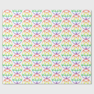 Papier Cadeau gay pride flag pentagram rainbow