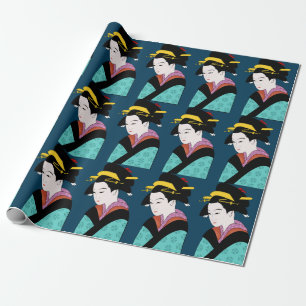 Papier Cadeau Geisha japonais mignon