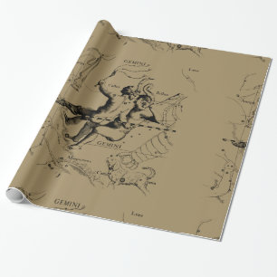 Papier Cadeau Gemini Constellation Zodiac Hevelius 1690
