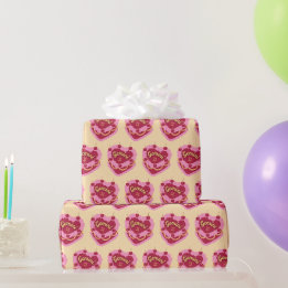 Papier Cadeau Gemini Zodiac Coquette Coeur gâteau d'anniversaire