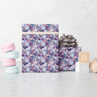 Papier cadeau gemme violet, or et bleu