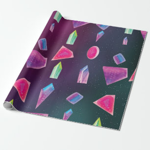 Papier Cadeau Gems Aquarelle Couleurs Colorées de la Galaxie