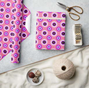 Papier Cadeau Genderfluidité couleurs de fierté / fleur rose