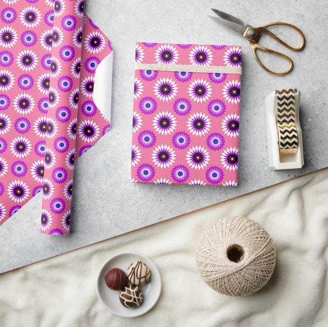Papier Cadeau Genderfluidité couleurs de fierté / fleur rose (Artisanat)