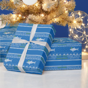 Papier Cadeau Génial style sucré Grand Blanc Bleu de Noël