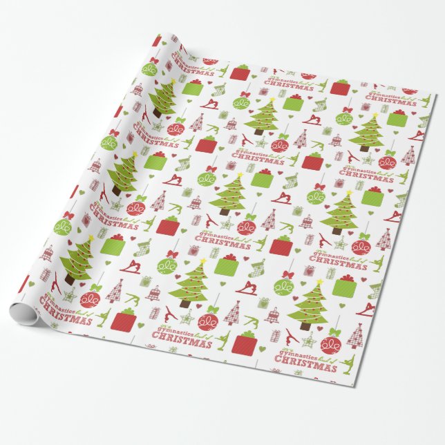 Papier Cadeau Genre de gymnastique de vacances de fête de Noël (Déroulé)