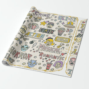 Papier Cadeau Genres de film. Spectacles TV, série Funny Doodle 