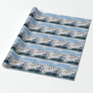 Papier Cadeau Gentoo Penguin Antarctica Iceberg Playtime