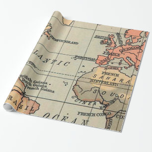 Papier Cadeau Géographie de la carte mondiale 