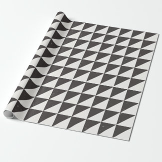 Papier Cadeau Geometric Distressed Black And Off-White Triangles