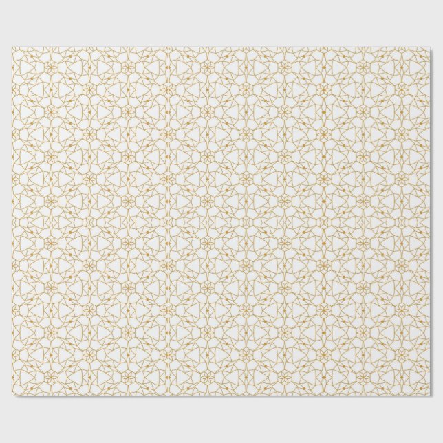 Papier Cadeau Géométrie de mandala jaune (Plat)
