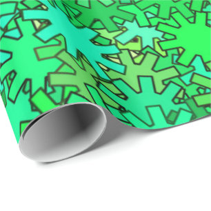 Papier Cadeau Géométrie moderne, chaux et vert émeraude