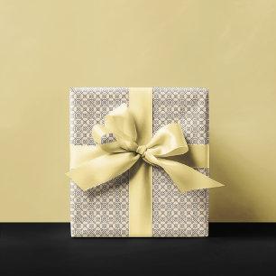 Papier Cadeau Géométrique arabe   Navy Blue Tan