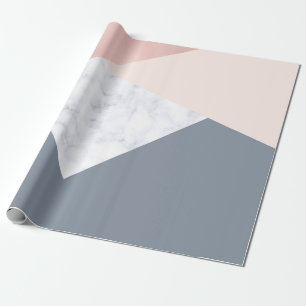 Papier Cadeau géométrique beige gris d'or rose élégant de ma