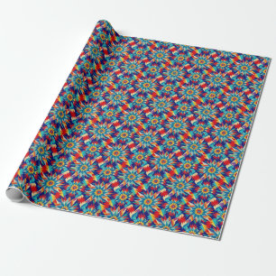 Papier Cadeau Géométrique Coloré Énergique Tripant Vivant