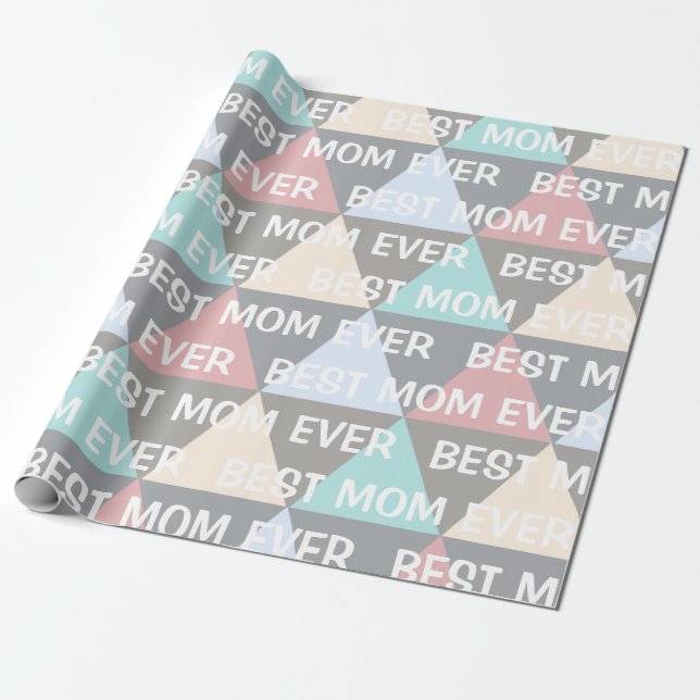 Papier Cadeau Géométrique moderne Meilleure maman jamais (Déroulé)