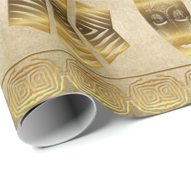 Papier Cadeau Géométrique tribal africain ethnique (Coin rond)