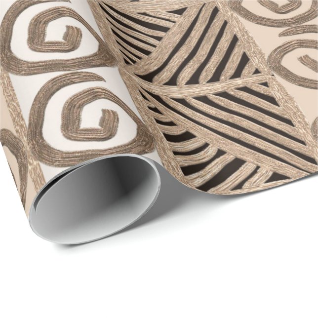 Papier Cadeau Géométrique tribal africain ethnique (Coin rond)