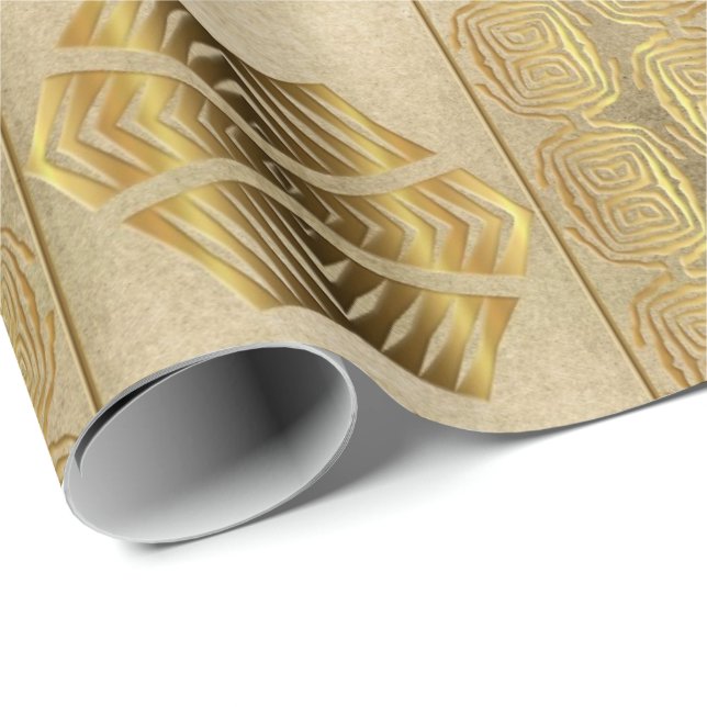 Papier Cadeau Géométrique tribal africain ethnique (Coin rond)