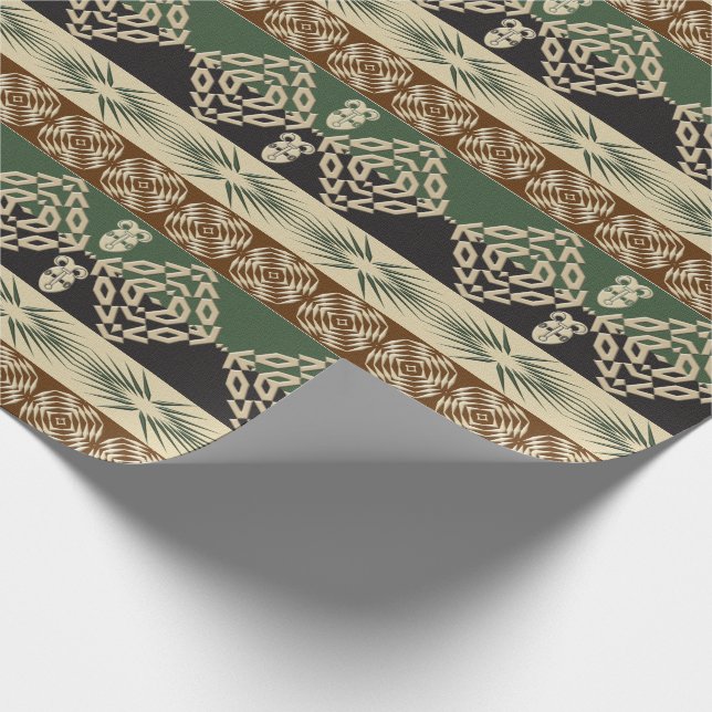 Papier Cadeau Géométrique tribal africain ethnique (Coin)