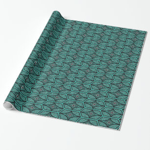 Papier Cadeau Georgette Hexagon - Turquoise