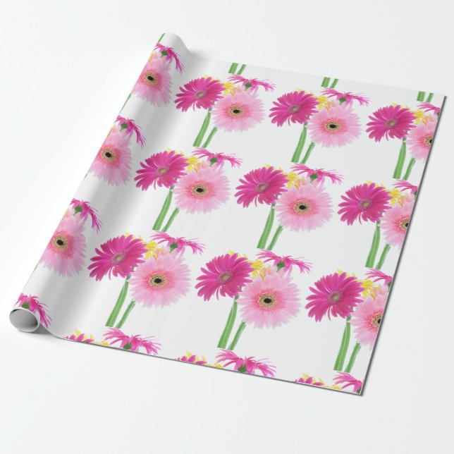 Papier Cadeau Gerbera Daisy Flowers (Déroulé)