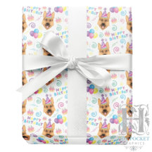 German Shepherd Wrapping Paper in White 