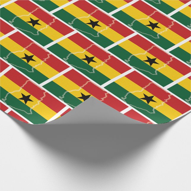 Papier Cadeau GHANA | Drapeau ghanéen (Coin)