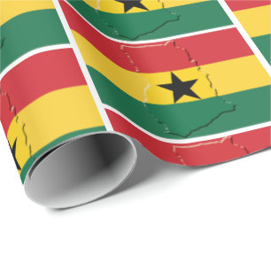 Papier Cadeau GHANA   Étoile noire   Drapeau GHANÉEN