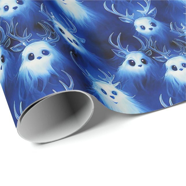 Papier Cadeau Ghost Reindeer - Un Papier Éffrayant D'Enveloppeme (Coin rond)
