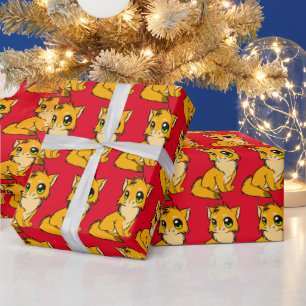 PAPIER CADEAU GINGER CAT ART NOËL LIVRE D'ENVELOPPEMENT DE NOËL