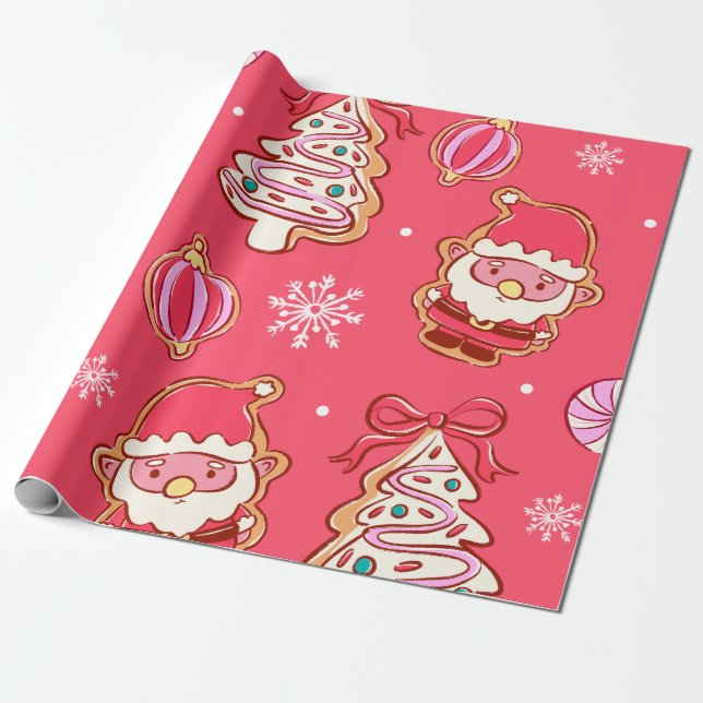 Papier Cadeau Gingerbread Christmas Treats (Déroulé)