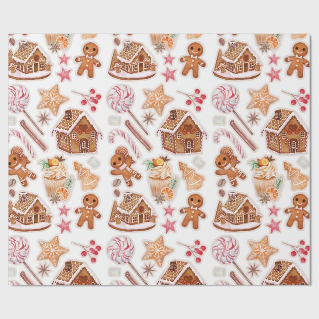 Papier Cadeau Gingerbread Cookies Candyland (Plat)