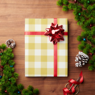 Papier cadeau - Gingham doré