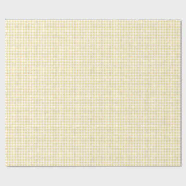 Papier Cadeau Gingham jaune (Plat)